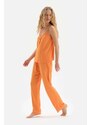 Dagi Orange Strap Button Detailed Viscose Pajama Set