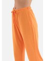 Dagi Orange Strap Button Detailed Viscose Pajama Set