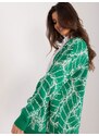 Fashionhunters Zelený kardigan s potiskem