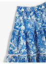 Koton Floral Midi Skirt with Elastic Waist, Cotton