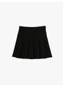 Koton Pleated Skirt Zippered Viscose