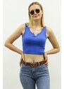 Madmext Mad Girls Front Detail Saks Crop Top MG362