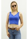 Madmext Mad Girls Front Detail Saks Crop Top MG362
