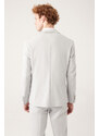 Avva Men's Gray Bi-stretch Unlined Double Slit Jacket
