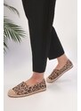 Shoeberry Women's Yurry Leopard Linen Espadrilles