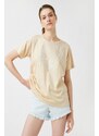 Koton Printed T-Shirt Crew Neck Short Sleeve Modal Blended