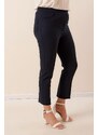 By Saygı Lycra Plus Size Trousers throughout the length with an elasticated waist.