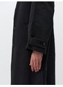 Jimmy Key Black Jacket Collar Buttoned Woven Trench Coat