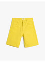 Koton Chino Shorts with Adjustable Elastic Waist Pockets Cotton