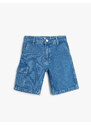 Koton Pocket Cotton Cargo Denim Shorts