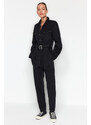 Trendyol Black Belt Denim Jumpsuit