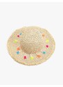 Koton Straw Hat with Pompom Detail