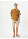 Koton Summer Shirt with Short Sleeves, Classic Collar With Buttons