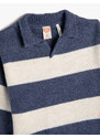 Koton Sweater Polo Collar Long Sleeved, Soft Textured