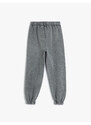 Koton Jogger Sweatpants Washed Elastic Waist Cotton