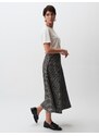 Jimmy Key Black High Waist Zipper Midi Skirt