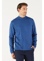 AC&Co / Altınyıldız Classics Men's Indigo Anti-Pilling Standard Fit Normal Cut Half Turtleneck Knitwear Sweater.