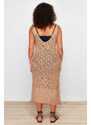 Trendyol Curve Mink V Neck Beach Dress