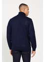 ALTINYILDIZ CLASSICS Men's Navy Blue Standard Fit Regular Fit Full Turtleneck Jacquard Knitwear Sweater