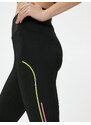 Koton Sports Leggings Line Detail Below Knee High Waist Slim Fit