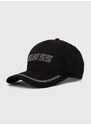 Bavlněná baseballová čepice Guess RHINESTONES černá barva, s aplikací, V4GZ00 WFKN0