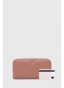 Kožená peněženka Geox D35K3H-00046 D.WALLET růžová barva