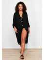 Trendyol Curve Black Woven Beach Dress