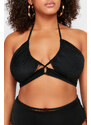 Trendyol Curve Black Tie Detailed Slimming Effect Bikini Top