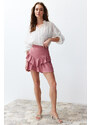 Trendyol Dried Rose Skirt Frilly Mini Length Woven Skirt
