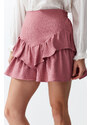 Trendyol Dried Rose Skirt Frilly Mini Length Woven Skirt