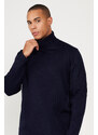 AC&Co / Altınyıldız Classics Men's Navy Blue Standard Fit Regular Cut Full Turtleneck Knitwear Sweater