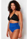 Trendyol Curve Navy Blue High Waist Corset Slimming Effect Bikini Bottom