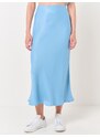 Jimmy Key Blue Normal Waist Satin Midi Skirt