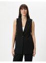 Koton Vest with Open Side Buttons Buckle Detail