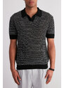 Trendyol Black Limited Edition Relaxed Short Sleeve Polo Neck Knitwear T-shirt