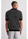 Trendyol Black Limited Edition Relaxed Short Sleeve Polo Neck Knitwear T-shirt