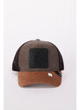 AC&Co / Altınyıldız Classics Men's Brown-Khaki 100% Cotton Color Block Hat with Changeable Stickers