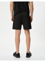 Koton Sports Shorts Lace-Up Waist Slogan Printed With Pocket.