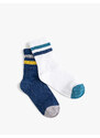 Koton 2-Pack Crew Neck Socks Striped