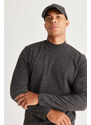 AC&Co / Altınyıldız Classics Men's Anthracite-melange Anti-Pilling Standard Fit Normal Cut Half Turtleneck Knitwear Sweater