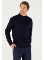 AC&Co / Altınyıldız Classics Men's Navy Blue Anti-Pilling Standard Fit Normal Cut Half Turtleneck Knitwear Sweater.