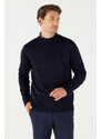 AC&Co / Altınyıldız Classics Men's Navy Blue Anti-Pilling Standard Fit Normal Cut Half Turtleneck Knitwear Sweater.