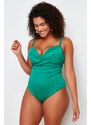 Trendyol Curve Green Balconette Smoothing Swimsuit