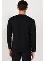 ALTINYILDIZ CLASSICS Men's Black Standard Fit Normal Cut, Crew Neck Knitwear Sweater.