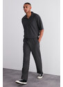 Trendyol Limited Edition Smoked Comfort/Wide Leg Textured Hidden Lace Up Wrinkle-Free Sweatpants