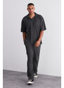 Trendyol Limited Edition Smoked Comfort/Wide Leg Textured Hidden Lace Up Wrinkle-Free Sweatpants