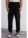 Trendyol Black Oversize/Wide-Fit Cargo Pocket Elastic Cuff Sweatpants