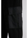 Trendyol Black Oversize/Wide-Fit Cargo Pocket Elastic Cuff Sweatpants