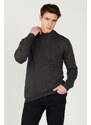 ALTINYILDIZ CLASSICS Men's Anthracite Anti-Pilling Anti-Pilling Standard Fit Half Turtleneck Knitwear Sweater