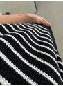 Laluvia Black-Ecru Striped Sweater